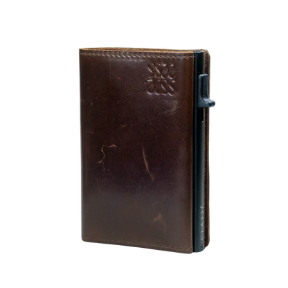 Brown minimalist leather wallet - Nomad Encerado 