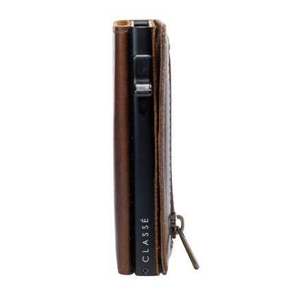 Brown minimalist leather wallet - Nomad Encerado 